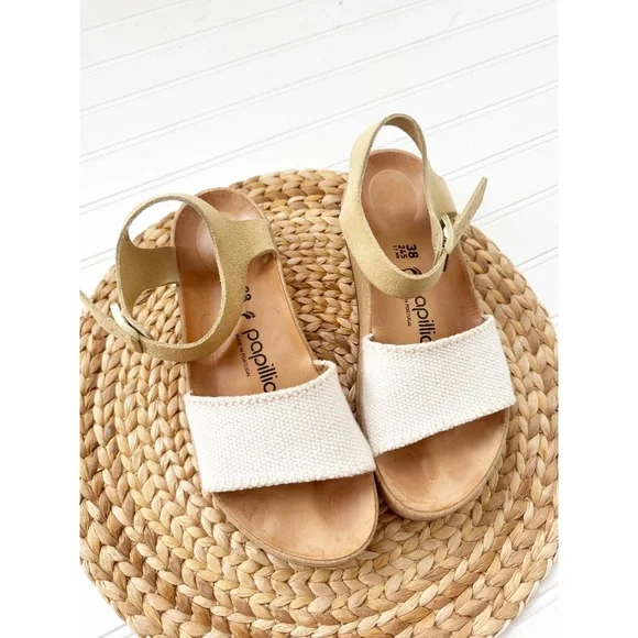 BIRKENSTOCK Papillio Glenda Platform Sandals In Beige NEW 7 - Picture 2 of 10